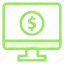 coin, computer, dollar, mac, monitor 