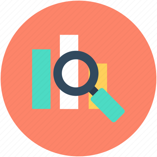 Analytics, magnifier, magnifying lens, search infographic, searching graph icon - Download on Iconfinder