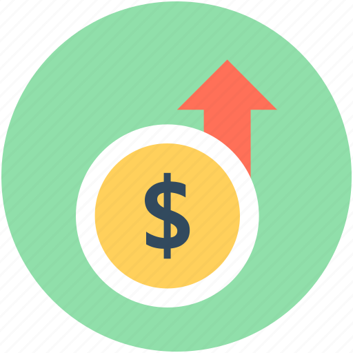 Dollar, dollar value, income, profit, up arrow icon - Download on Iconfinder