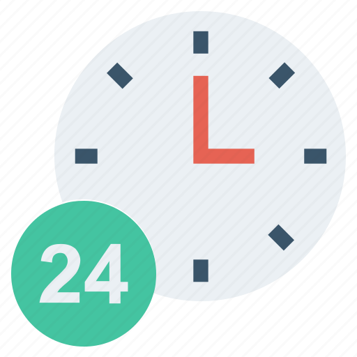 24 hours, clock, finance, marketing, service, time icon - Download on Iconfinder