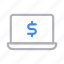 dollar, finance, laptop, online, pay 