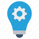 bulb, cogwheel, concept, finance, gear, idea, light