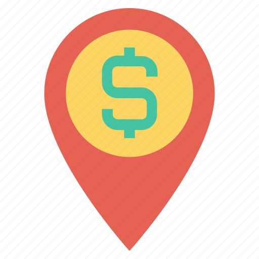 Business, dollar sign, finance, gps, location, map pin, marketing icon - Download on Iconfinder