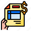 bill, document, invoice, payment, receipt 
