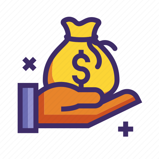 Bag, finance, hand, money icon - Download on Iconfinder