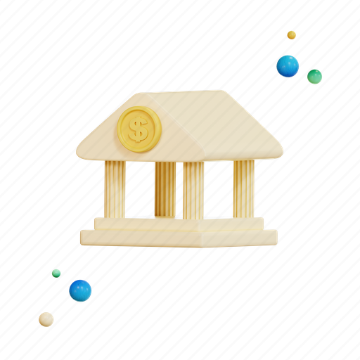 Bank, money, finance, cash, business, dollar, marketing 3D illustration - Download on Iconfinder