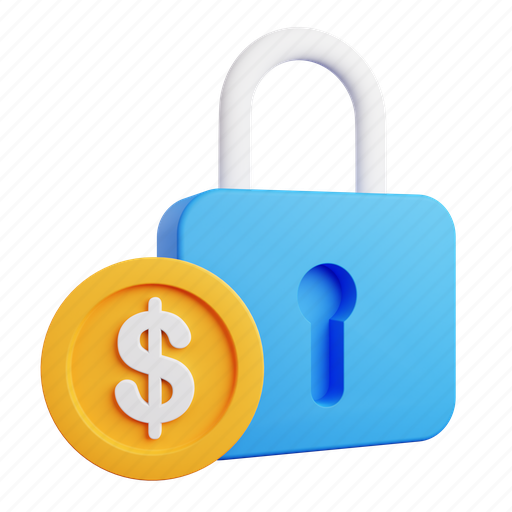 Secure, money, dollar, padlock, finance, currency, business 3D illustration - Download on Iconfinder