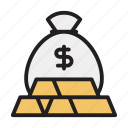 wealth, coin, cash, dollar, sign, finance, currency, gold, money