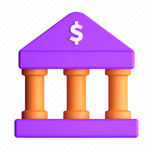 Bank, building, banking, cash, business, dollar, money 3D illustration - Download on Iconfinder