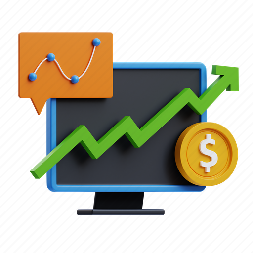 Finance analysis, profit, graph, income, finance, growth 3D illustration - Download on Iconfinder