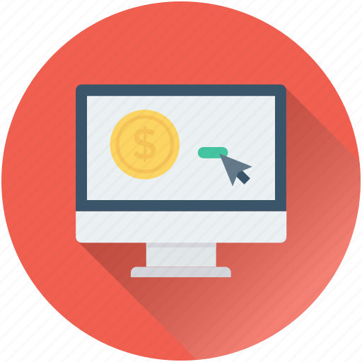 Cost per click, dollar, monitor, pay per click, ppc icon - Download on Iconfinder