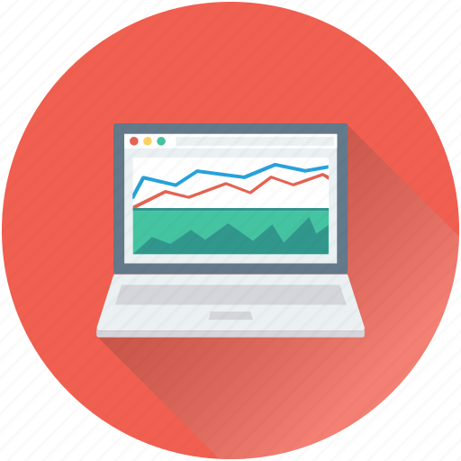 Analytics, laptop, online graph, statistics, stock graph icon - Download on Iconfinder