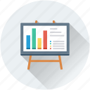 bar chart, business presentation, chalkboard, easel, graph presentation