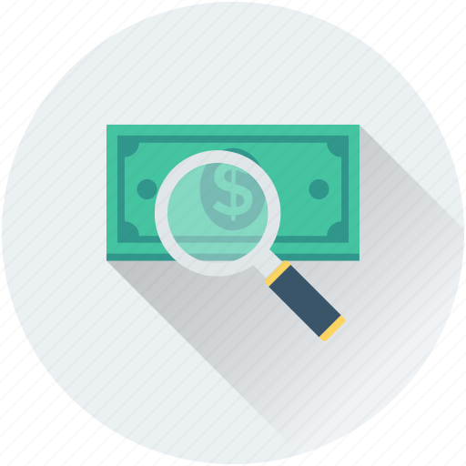 Commerce, magnifier dollar, searching finance, searching money icon - Download on Iconfinder