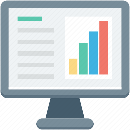 Bar chart, monitor, online analytics, online graph, online infographics icon - Download on Iconfinder