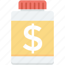 bottle, business, container, financial, jar