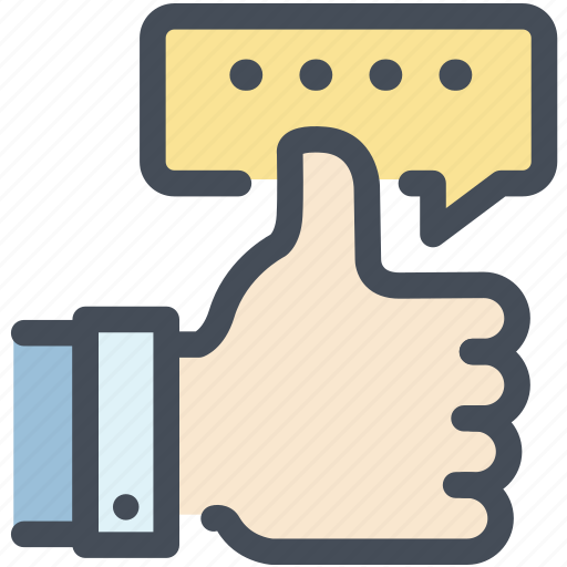 Feedback, hand, message, positive, review, thumb, thumbup icon - Download on Iconfinder