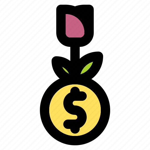 Dollar, coin, money, finance, flower, grow icon - Download on Iconfinder