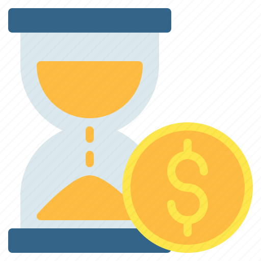 Business, dollar, finance, hourglass, money, time, time is money icon - Download on Iconfinder