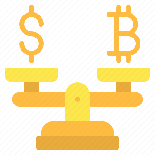 Balance, bitcoin, currency, dollar, finance, scale, value icon - Download on Iconfinder