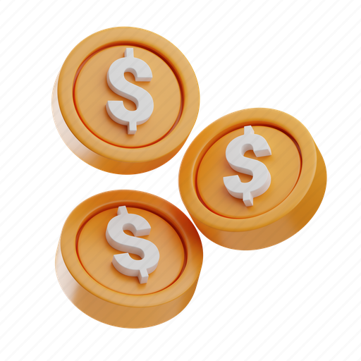 Business, finance, money, cash, bank, coin, payment 3D illustration - Download on Iconfinder
