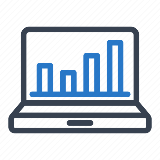 Analytics, bar, chart, data, graph, laptop, report icon - Download on Iconfinder