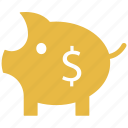 dollar sign, finance, piggy bank, saving