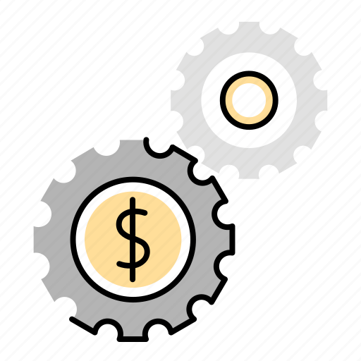 Banking, currency, dollar, financial, gears, mechanism, money icon - Download on Iconfinder