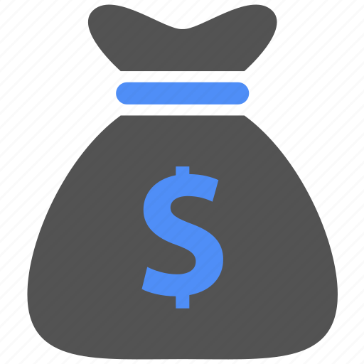 Bag, cash, coins, dollar, finance, money, blue icon - Download on Iconfinder