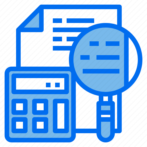 Calculator, file, financial, glass, invoice, magnifying icon - Download on Iconfinder