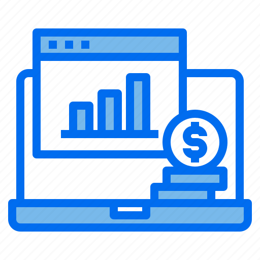 Financial, graph, laptop, money, website icon - Download on Iconfinder