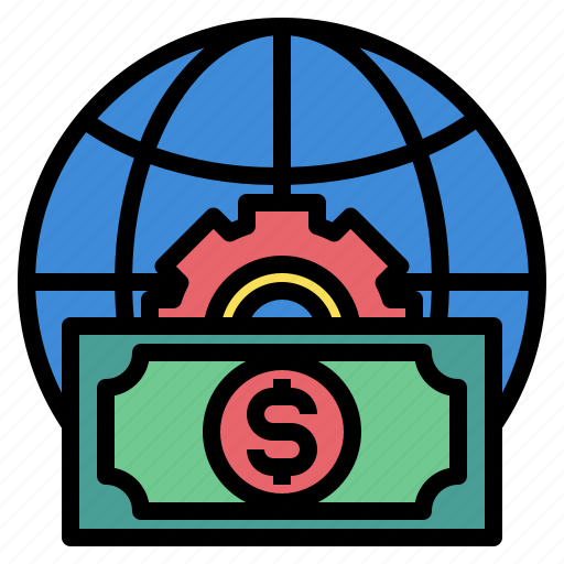 Financial, gear, globe, money icon - Download on Iconfinder