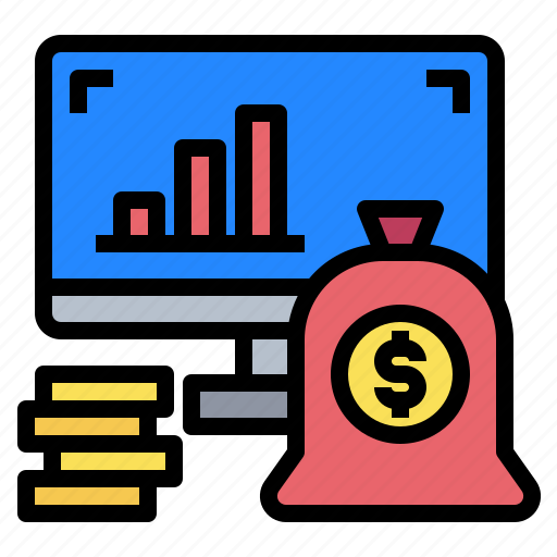 Bag, financial, graph, money, monitor, screen icon - Download on Iconfinder