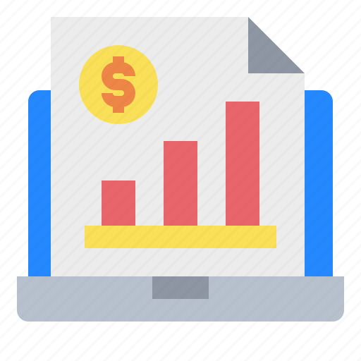 Financial, graph, laptop, money icon - Download on Iconfinder