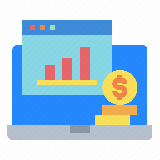 Financial, graph, laptop, money, website icon - Download on Iconfinder