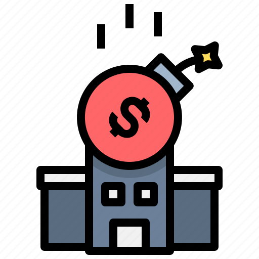 Debt, bankrupt, business, loss, financial, crisis, bomb icon - Download on Iconfinder