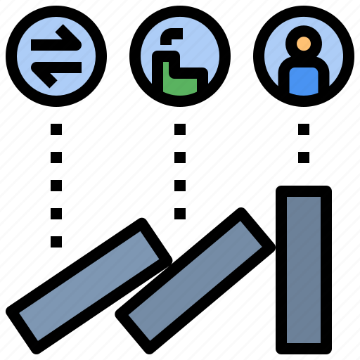 Domino, effect, economic, crisis, recession, impact, chain icon - Download on Iconfinder