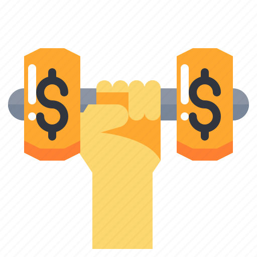 Business, dumbbell, hand, money, rich, strength icon - Download on Iconfinder