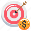 arrow, coin, currency, money, target 