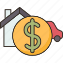 asset, house, car, mortgage, cost