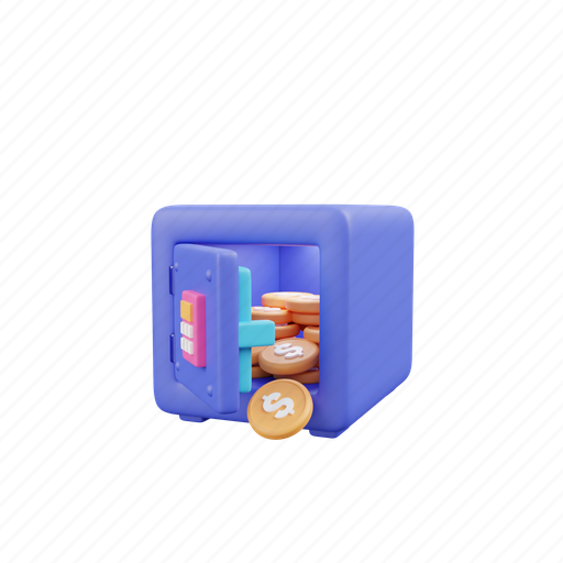 Bank, safe, money 3D illustration - Download on Iconfinder