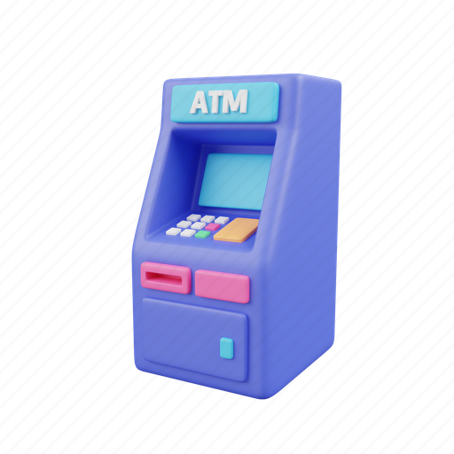 Atm, money, finance, business 3D illustration - Download on Iconfinder