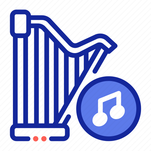 Harp, string instrument, musical instrument, orchestra icon - Download on Iconfinder