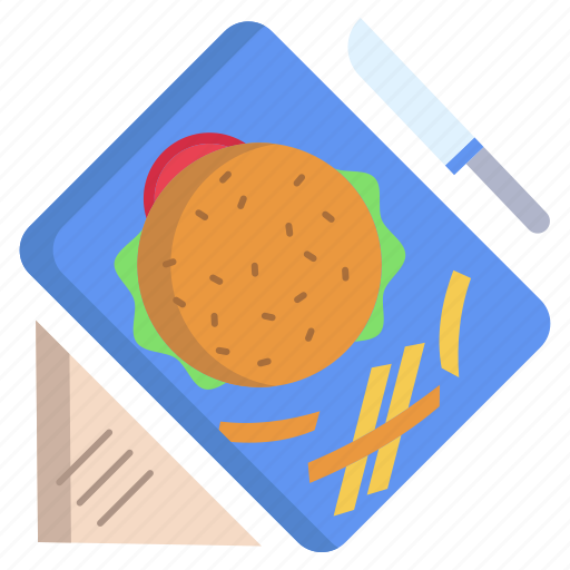 Burger, and, fries, napkin, knife icon - Download on Iconfinder