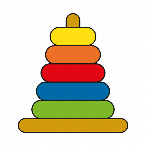 Game of skill, rings, stack, stacking, toys, wooden icon - Download on Iconfinder