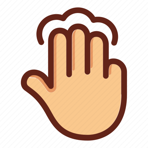 Fingers, hand, hold, screen hold, screen touch, three fingers hold, three fingers touch icon - Download on Iconfinder