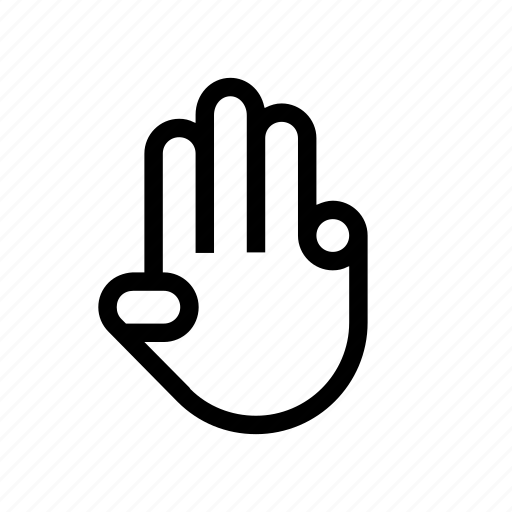 Fingers, hand, hand-gesture, three icon - Download on Iconfinder