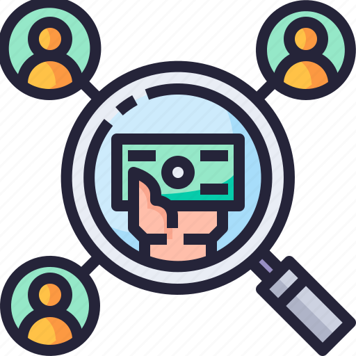 Magnifying, business, glass, network, search, banking icon - Download on Iconfinder