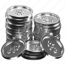 coin, stack, silver, money, dollar, treasure, currency 