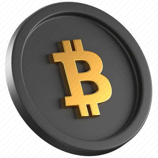 Btc, coin, black, bitcoin, finance, currency, money 3D illustration - Download on Iconfinder